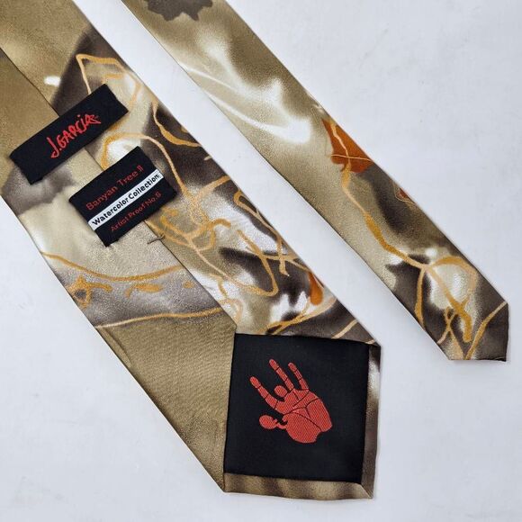 J JERRY GARCIA SILK TIE BANYAN TREE II WATERCOLOR ARTIST PROOF 6 3.75" X 60" - Picture 3 of 3
